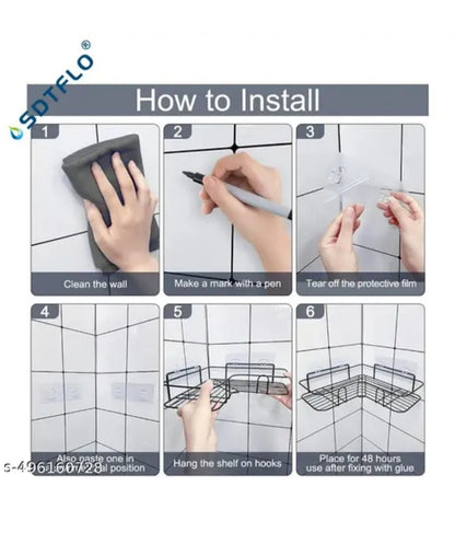 2-Tier Corner Shower Caddy – No-Drill Bathroom Organizer
Alternative Short Title
2-Tier No-Drill Corner Shower Shelf